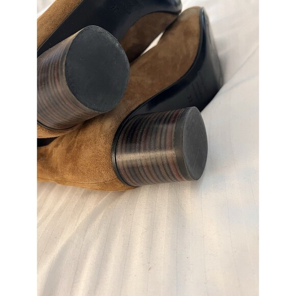 Isabel Marant Danae Ankle Boots Brown Suede Slip on Bootie Heel 37 - Picture 5 of 10